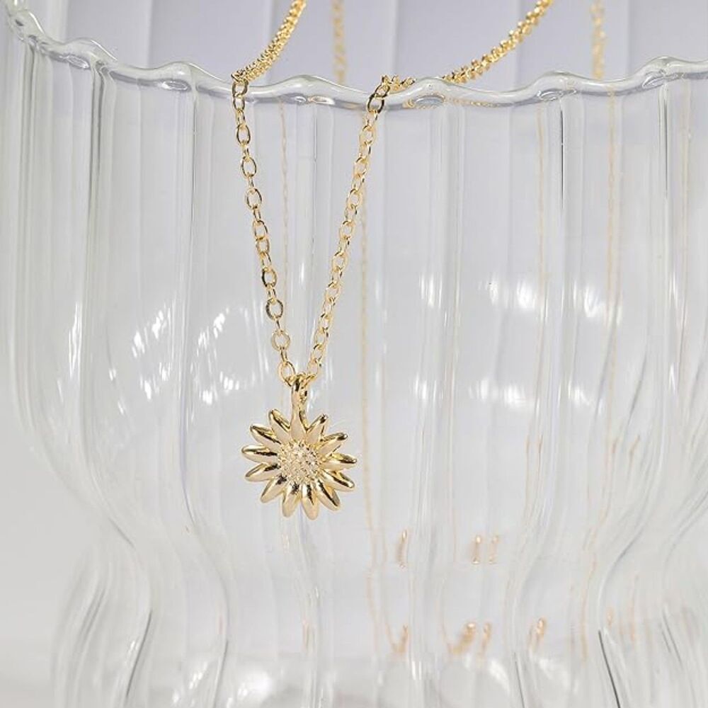 Gold Sunflower Necklace
